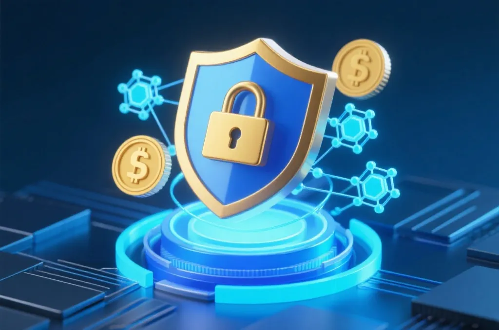现代数字金融安全锁与资金保障概念图