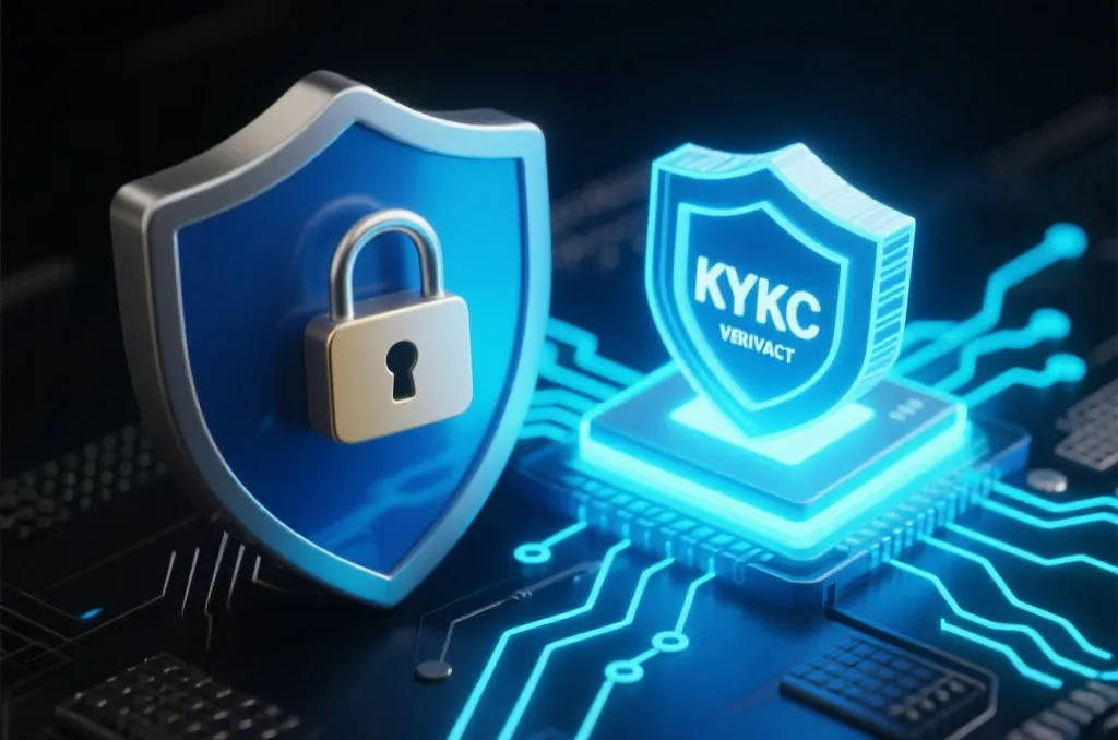 安全盾牌与锁头代表的KYC隐私数据加密保护机制